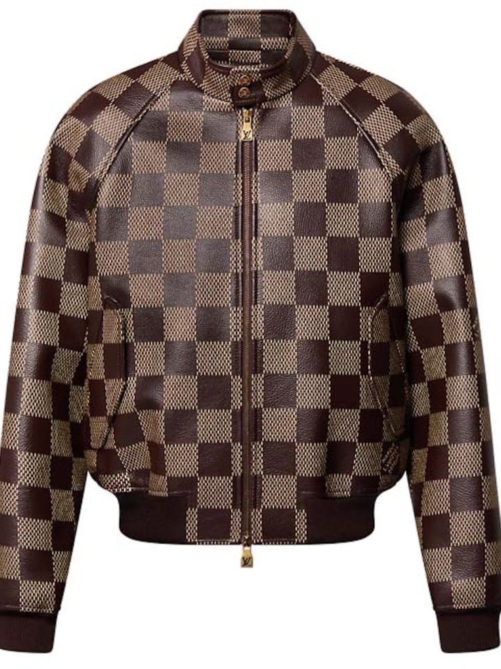 Louis Vuitton Brown and Tan Damier Harrington Jacket
